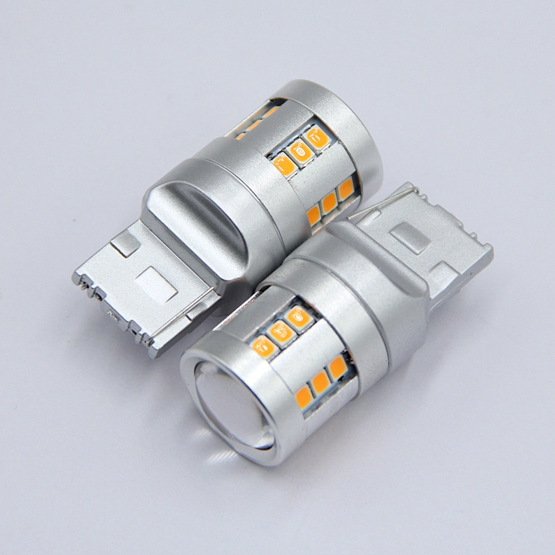 High brightness LED motorcycle fog light Dual color white amber T20 7440 7443 smd2835 Car led backup reverse tail light