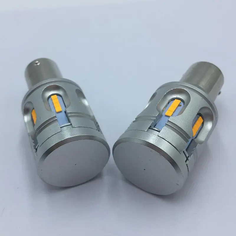 Bulb T20 Ba15s Bau15s Canbus Car Rear Light Amber Turning Signal Lamp No Error 7443 Auto 12v For 1156 24smd Csp Led
