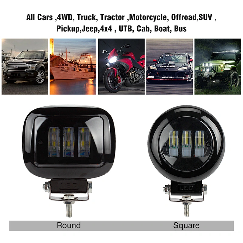 Newest 4.5'' 30w led work light, 4x4 LED car motor Fog Light For Jeep Boats ATV UTV SUV Tractor Offroad 12V 24V