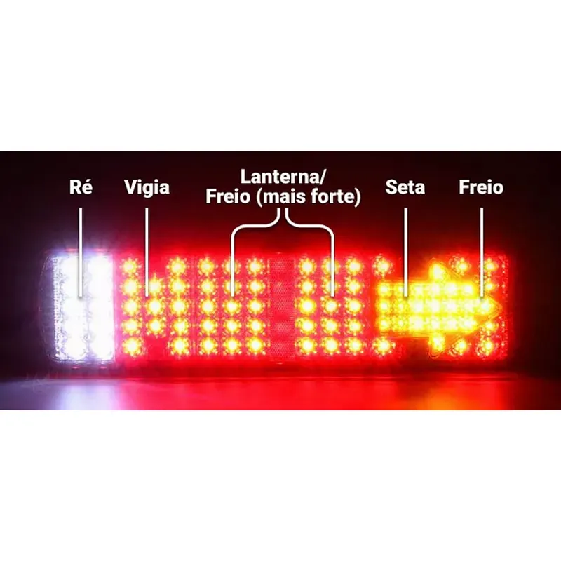 52cm 24V Hot selling colorful truck rear LED lamp led Rear light 87led truck tail lights