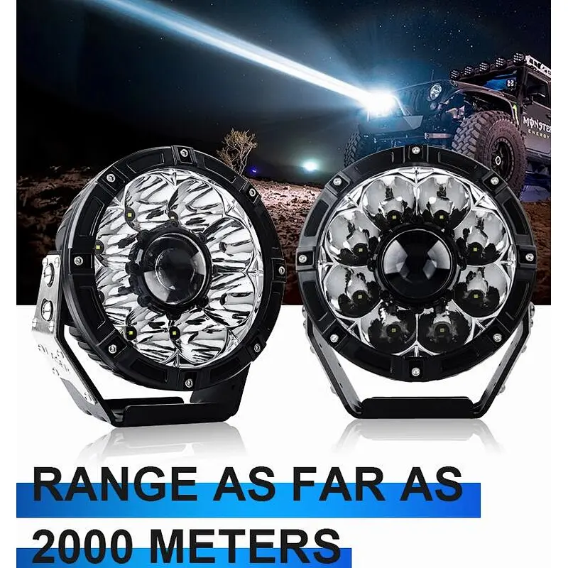 7'' JK wrangler high low beam led light 7 inch 45w led+laser working headlight Truck offroad high intensity laser led lights