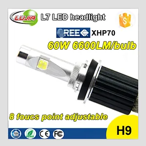 Lujia L7 H9 LED headlight H8 H9 H11 XHP70 best power for the car accessories 6600lm 60W auto parts hb3 hb4 motor bulbs