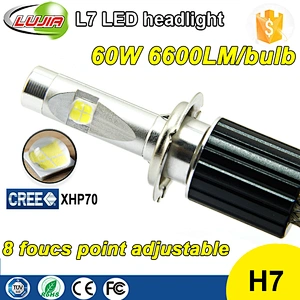 Super Bright All-in-One 60W 6600lm L7 Creee XHP70 H7 LED Car Headlight Bulbs H7 PX26D LED Head Light Conversion Kits