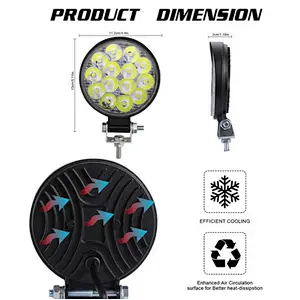 LUJIA 14 led work light, mini 42W led truck light Auto Led working Headlight IP67 Waterproof LED offroad light