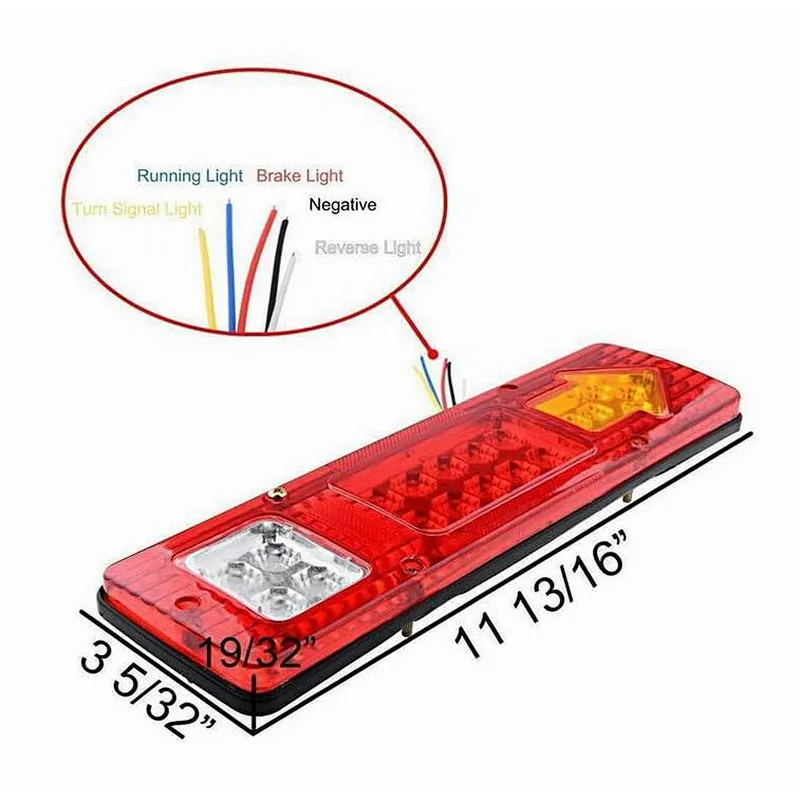 Truck 19 Led Tail Light 12V/24V Trailer Traffic Tail Flashing light LED Reversing Lights Tail Lights