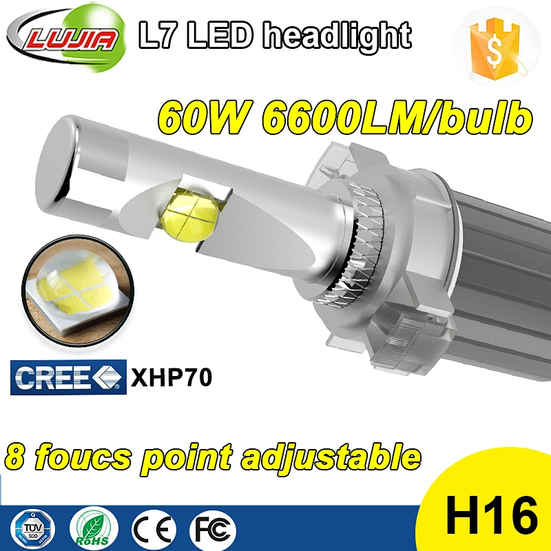 P70 6600LM led car headlight bulbs H16 L7 60w XHP70 LED Headlight H4 H11 H7 HB3 for cars auto spares