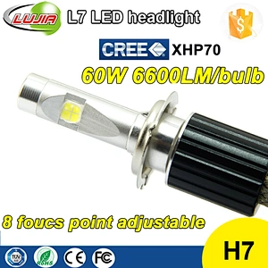 2017 each bulb 60W L7 H7 Car LED Headlights / 6600lm XHP70 LED car Headlight h1 h3 H4 H11 fog light
