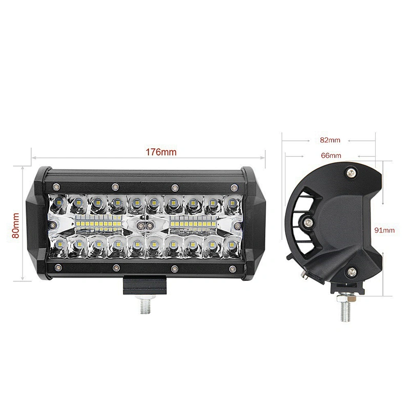 7 inch 120W bar led working light 7'' 3 row 4X4 truck offroad LED light bar for heavy duty vehicles