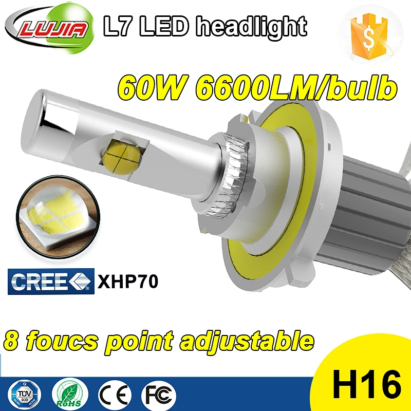 2017 P70 4300K 5000K 6000K car lighting led kit ,XHP70 60w LED Headlights kit 6600LM L7 Car LED Headlight dual beam