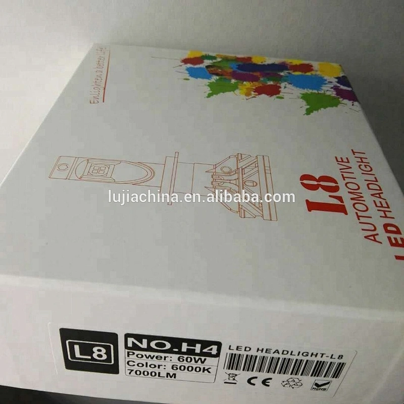 H4 60W 7000LM XHP70 led 4300K 6000K ,L8 H4 led headlight bulb H7 H11 9005 9012 PK V8 L4X LED