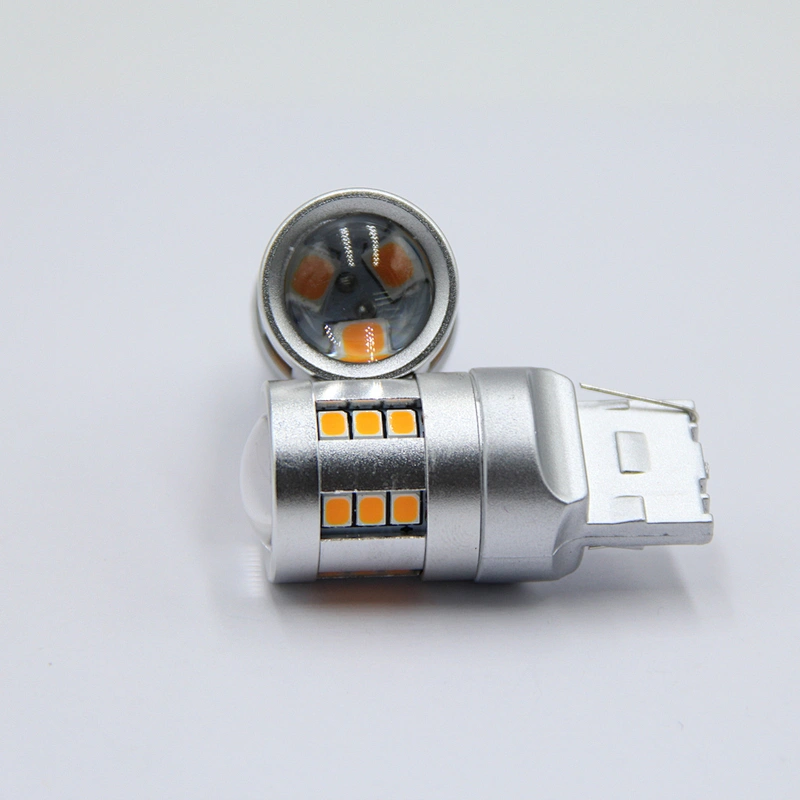High brightness LED motorcycle fog light Dual color white amber T20 7440 7443 smd2835 Car led backup reverse tail light
