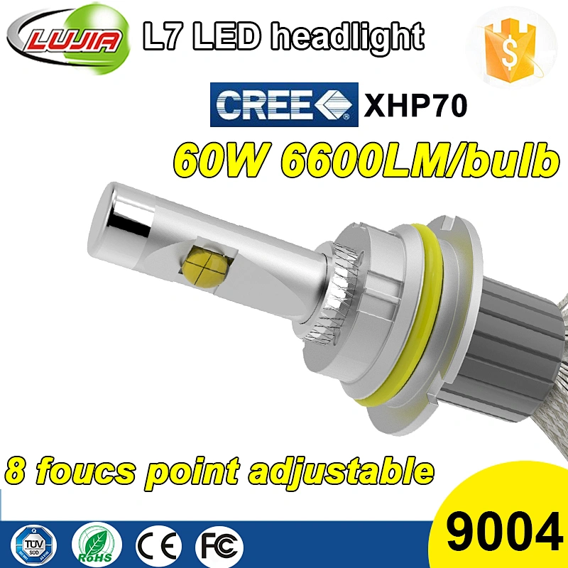 L7 xhp70 High power auto Led headlight 9004 60W 6600lm IP68 suitable for 9007 H4 H7 H11 H13 9004 9005 H16 D1 D2 D3