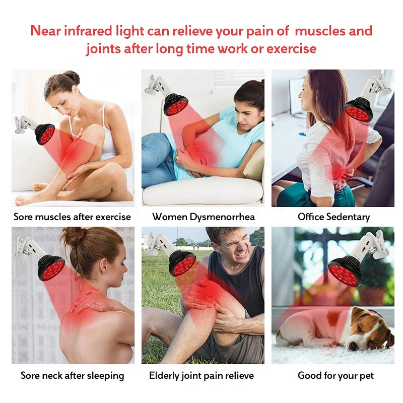 Portable 54w No EMF light therapy lamp with socket 660NM 850NM Dual Chip led infrared red light therapy device for face and body