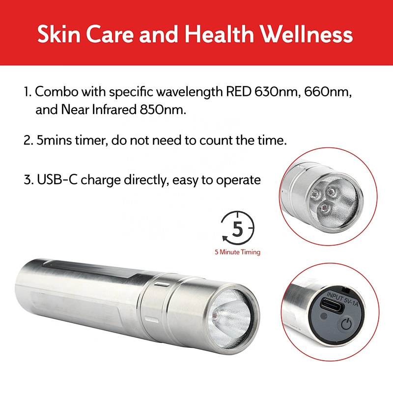 RLTTIME Hot Selling Portable Joint Pain Relief Torch 630nm 660nm 850nm Near Infrared Led Red Light Therapy Devices