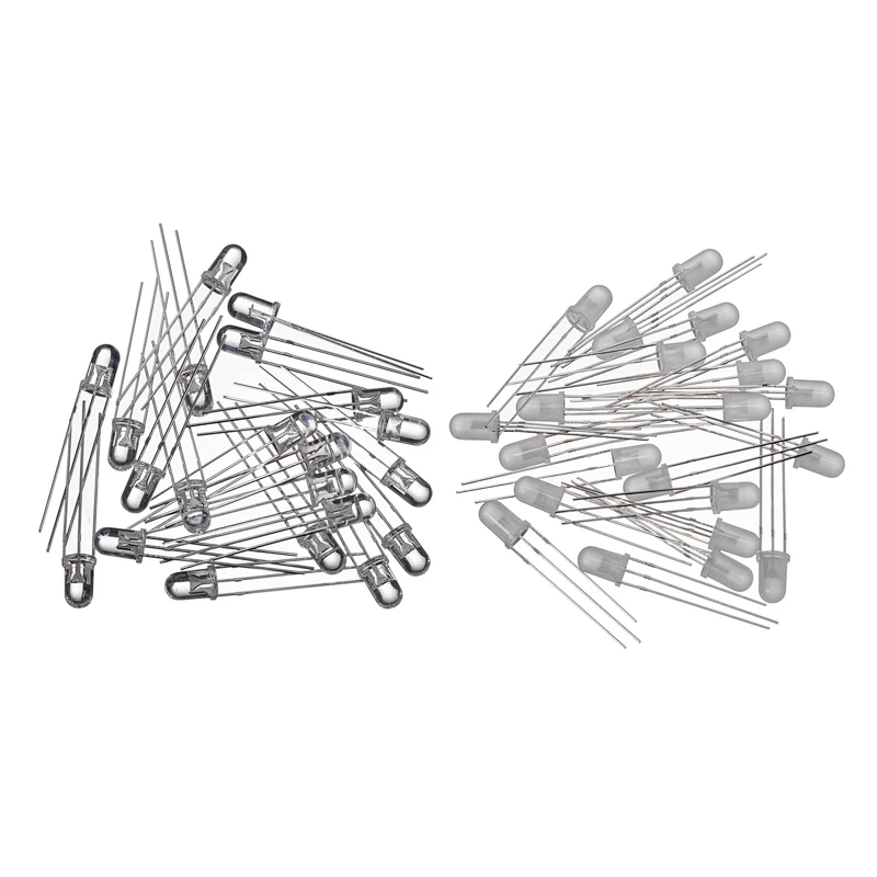Led Diode transparent Round Head Dual Color Lighting Color 3 Pin 5mm LED CHIP