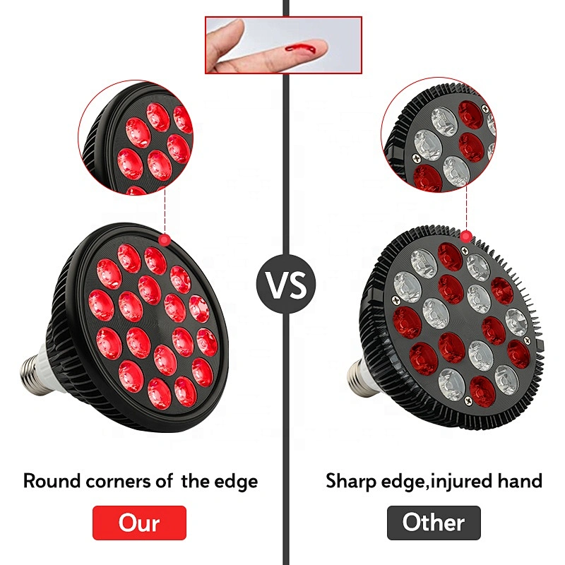 Portable 54w No EMF light therapy lamp with socket 660NM 850NM Dual Chip led infrared red light therapy device for face and body