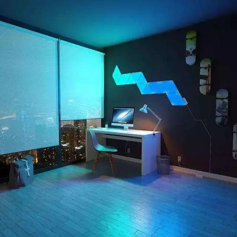 5v Home/Bar Wall Lamp with 3M Adhesive Intelligent Magic Board Colorful RGB  Triangle Smart LED Panel Light