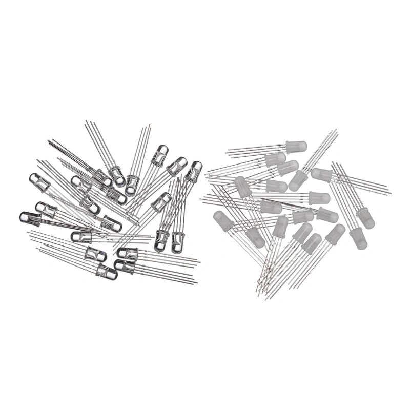 Factory Price Wholesale Clear 5mm 4-pin Round Multi-color Controllable Dip RGB LED Diode 5mm