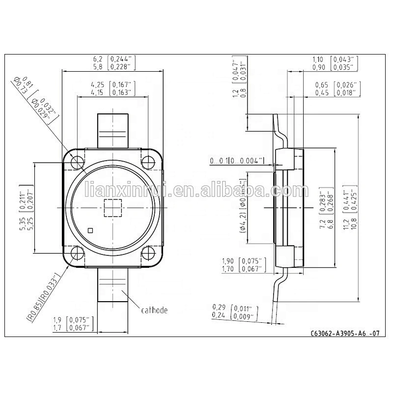 High Power 1W 3w Warm Pure Cool white   120-160LM  7060 Led Chip diode