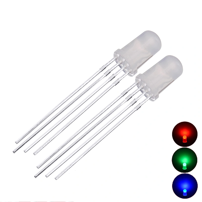Factory Price Wholesale Clear 5mm 4-pin Round Multi-color Controllable Dip RGB LED Diode 5mm