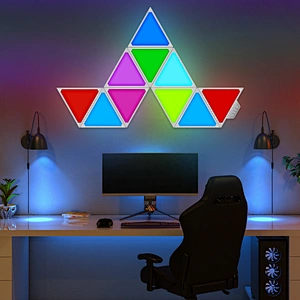 Smart Home Light Panels Rythem Edition, DIY WiFi APP Music Control Smart Addressable Magic RGB LED Panel Light for Office Home