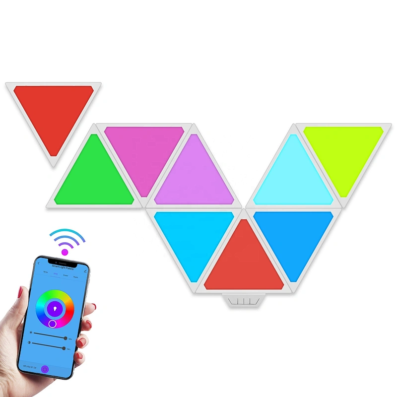 Smart Home Light Panels Rythem Edition, DIY WiFi APP Music Control Smart Addressable Magic RGB LED Panel Light for Office Home