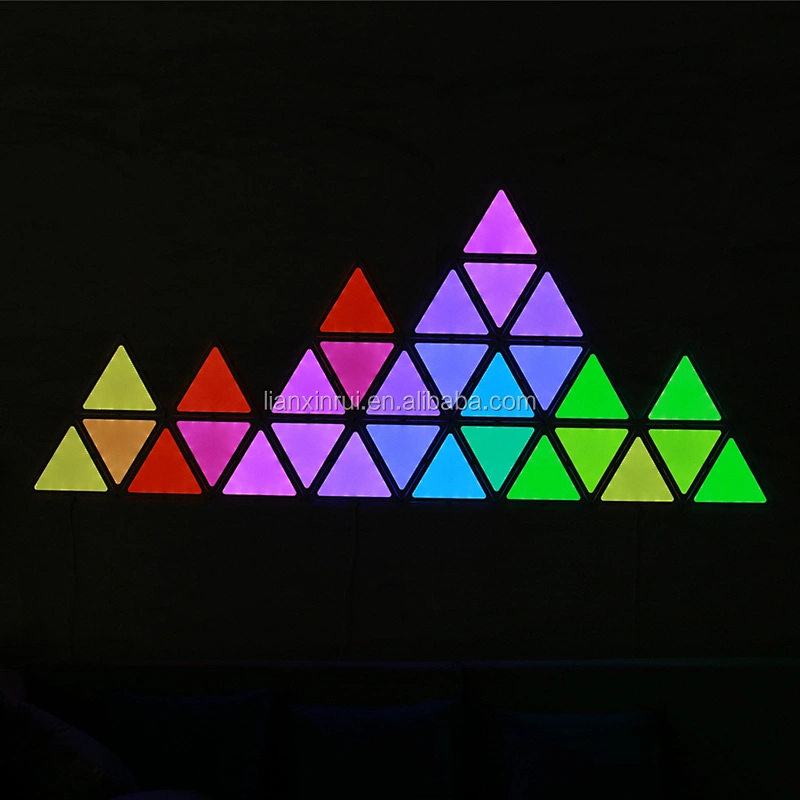 DIY  APP  music control smart addressable 9pcs triangle kits magic RGB backlight led surface panel light