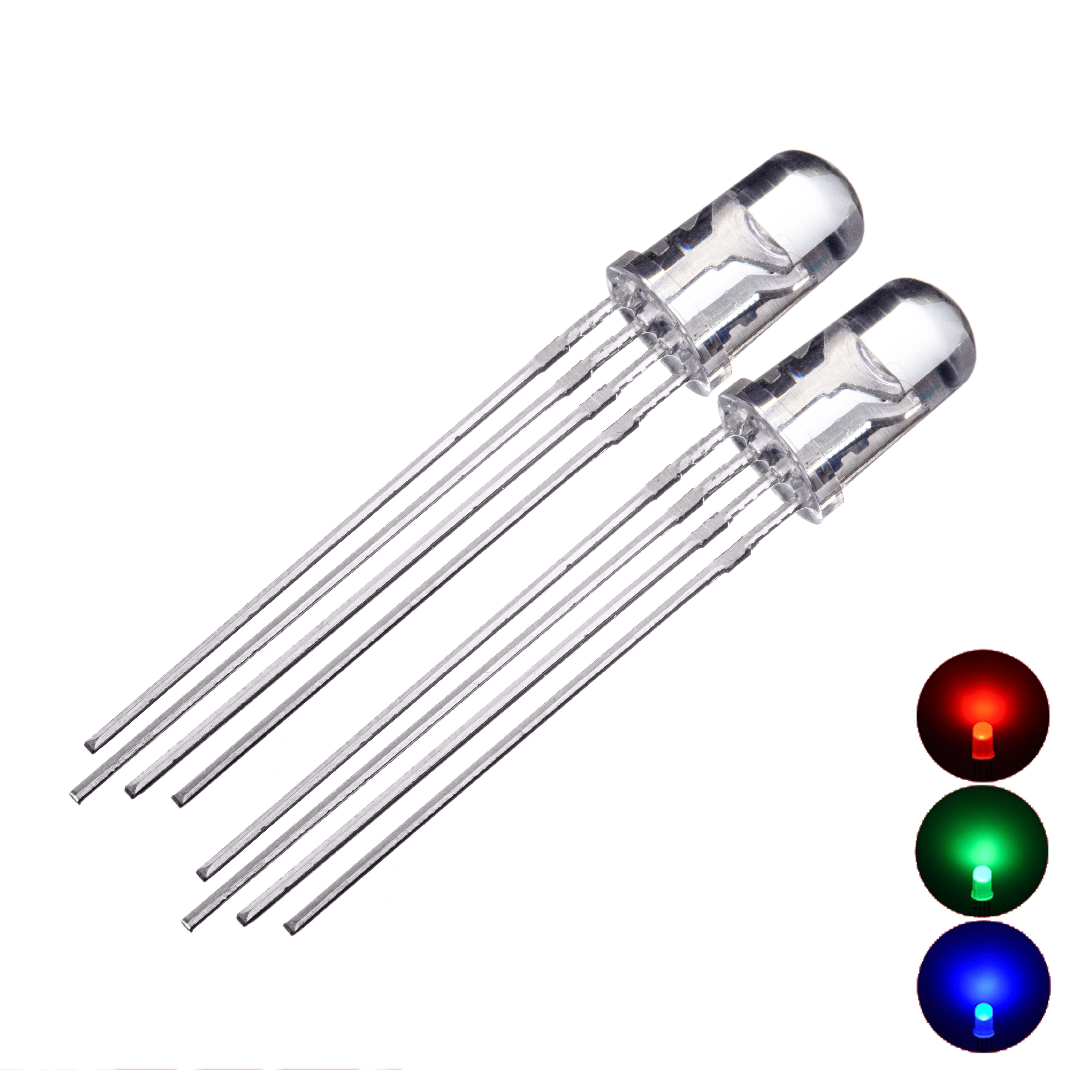 Factory Price Wholesale Clear 5mm 4-pin Round Multi-color Controllable Dip RGB LED Diode 5mm