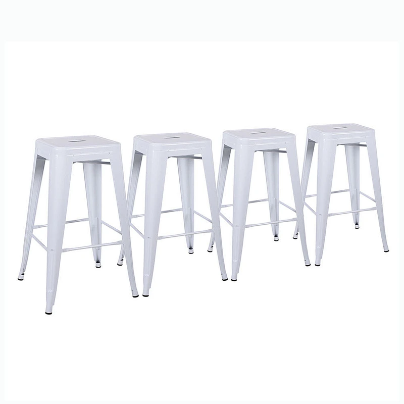 24 inch Bar Stools (Set Of 4)-Glossy White