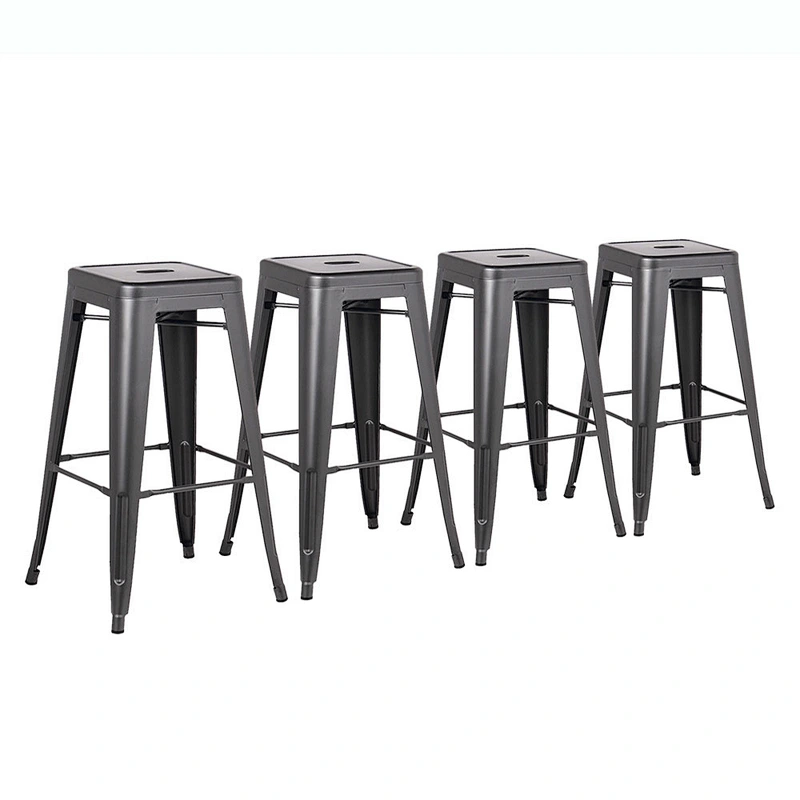 24 inch Bar Stools (Set Of 4)-Glossy Pearl Ash