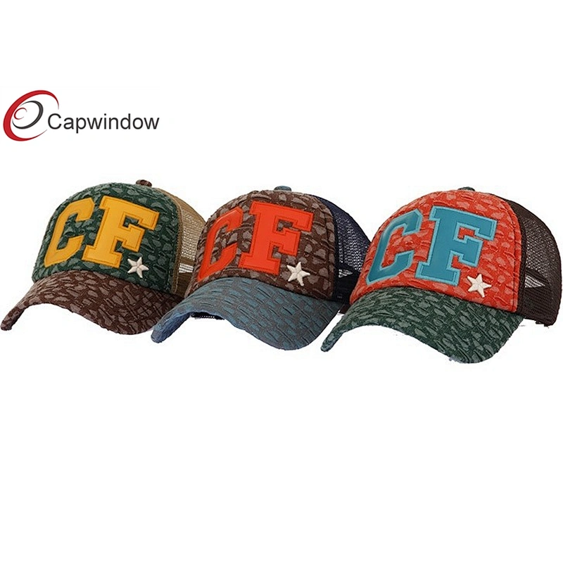 CF Application Embroidery Trucker Mesh Caps With A Antique Brass Buckle Closure