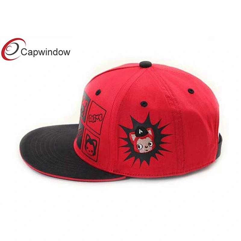 Black Pattern Printing Snapback Baseball Cap With Black Sandwich Beak