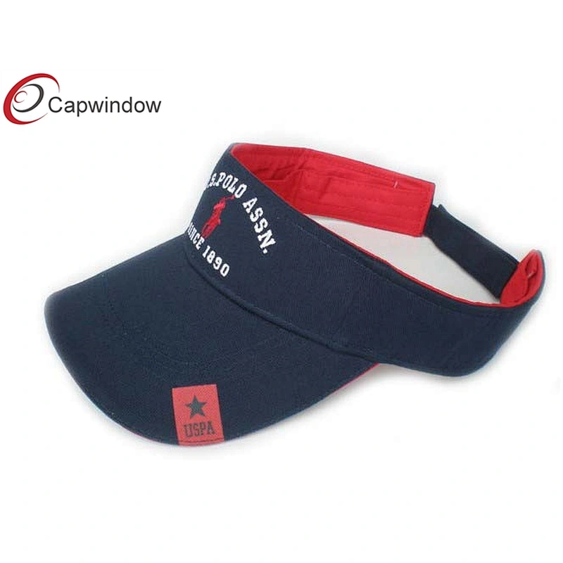 Flat Embroidery On Front Tennis Sun Visor With Printing Logo On Beak