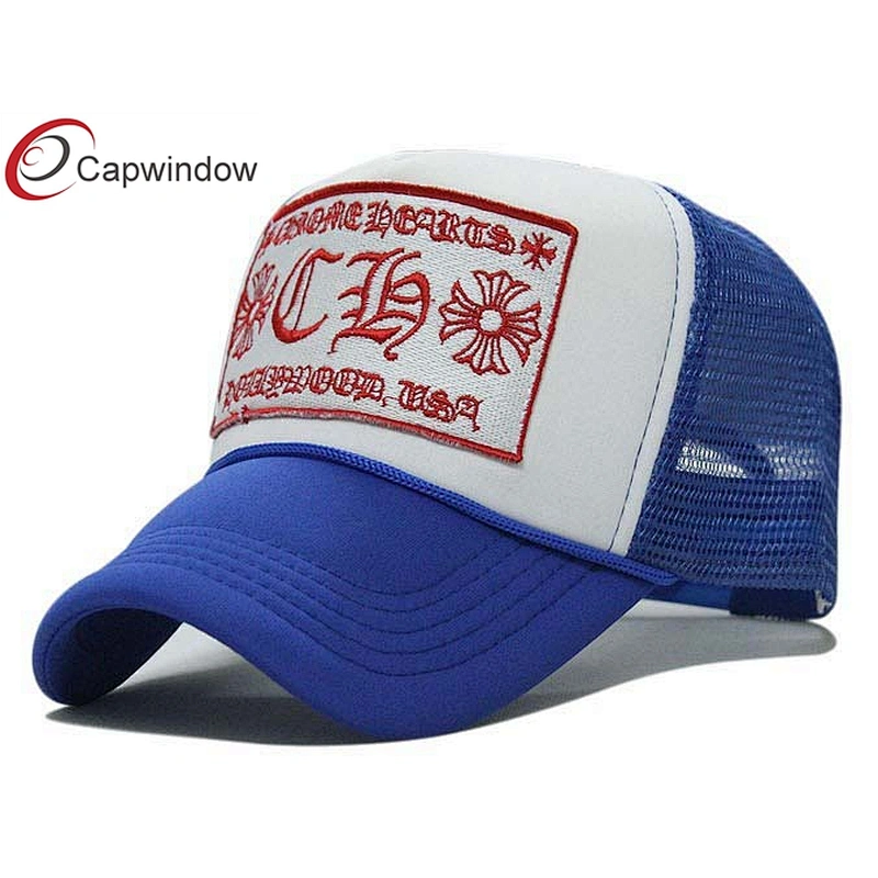 Flat Embroidery Trucker Mesh Caps With A Plastic Double Snap Button Closure
