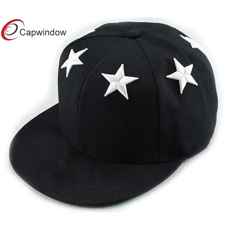 30% Wool 70% Acrylic Wool Baseball Caps With White 3D Star Embroidery