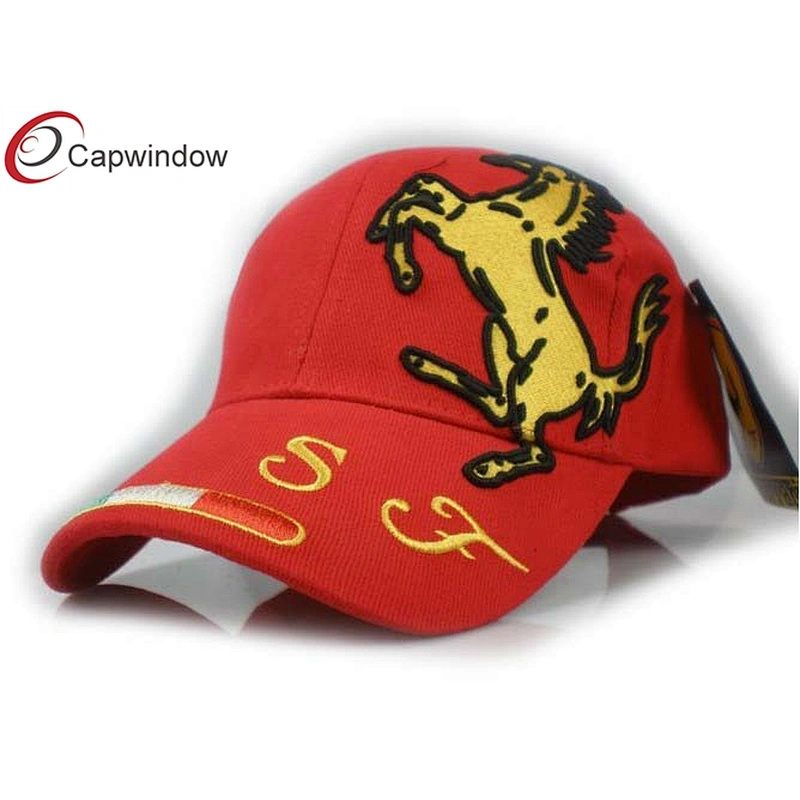 F1 Horse 3D Embroidery Racing Baseball Caps With Metal Buckle Closure