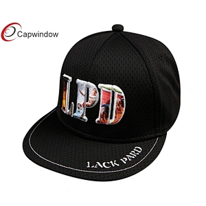 3D Sublimation Printing Embroidery Snapback Baseball Cap With Mesh Fabric