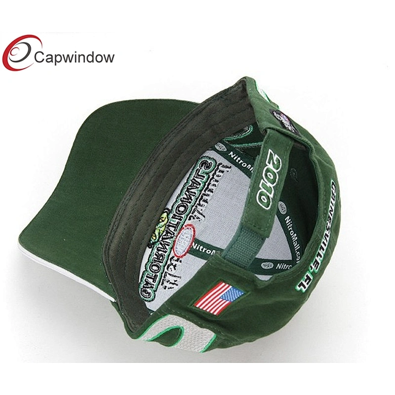 NHRA Flame Embroidery Racing Baseball Caps With White Sandwich Peak