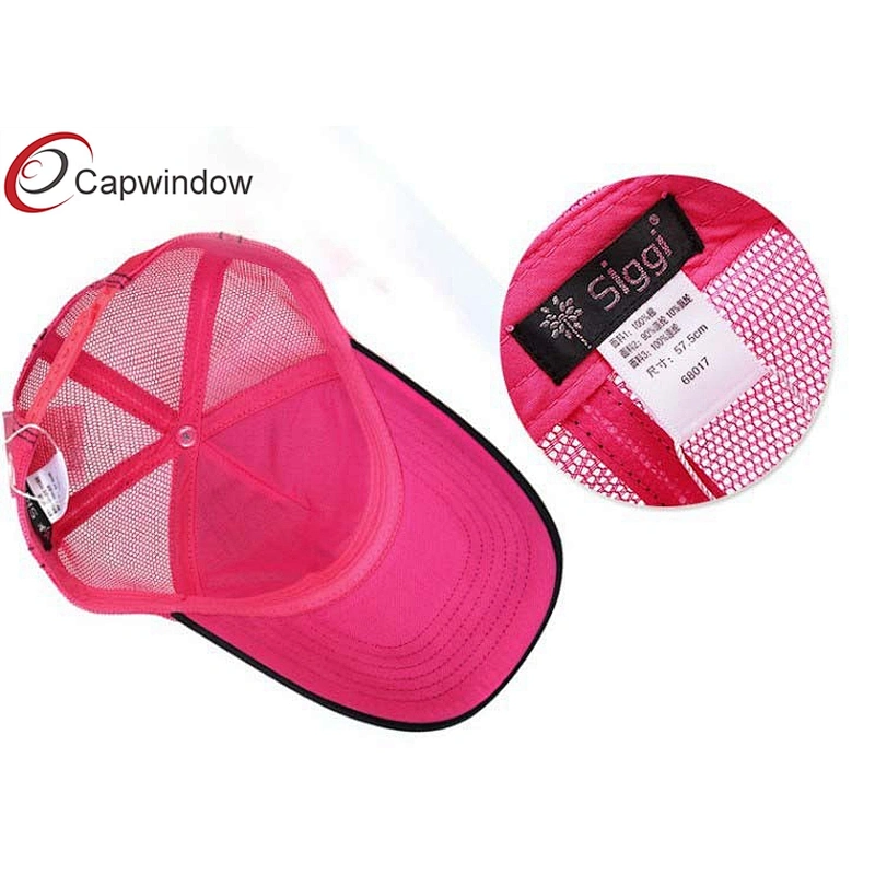 Cherry Red 3D Embroidery Logo Trucker Mesh Caps With Multi Spandex Fabric
