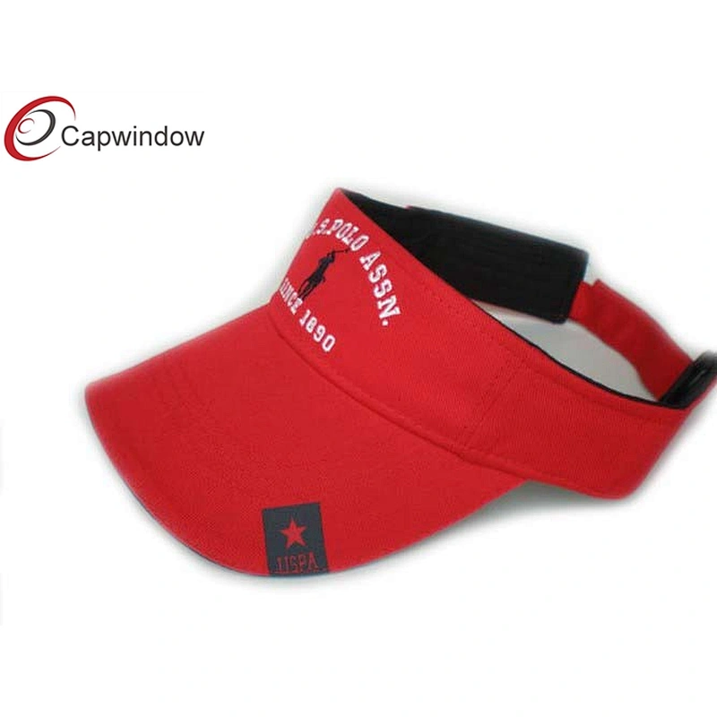 Flat Embroidery On Front Tennis Sun Visor With Printing Logo On Beak
