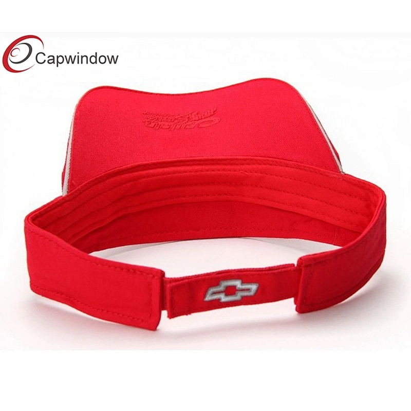 Red Chevy Embroidery Tennis Sun Visor With Grey Sandwich On Beak