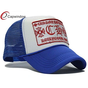 Flat Embroidery Trucker Mesh Caps With A Plastic Double Snap Button Closure