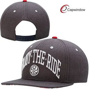 Wool and Acrylic Blended Snapback Baseball Hat with 3D Embroidery