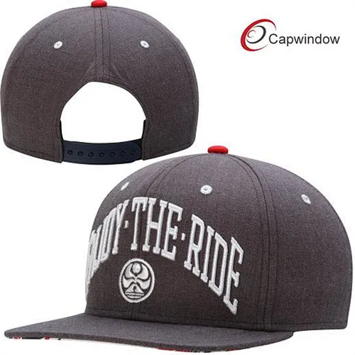 Wool and Acrylic Blended Snapback Baseball Hat with 3D Embroidery