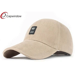 Rubber Patch Logo Washed Heavy Brushed Cotton Twill Golf Baseball Caps
