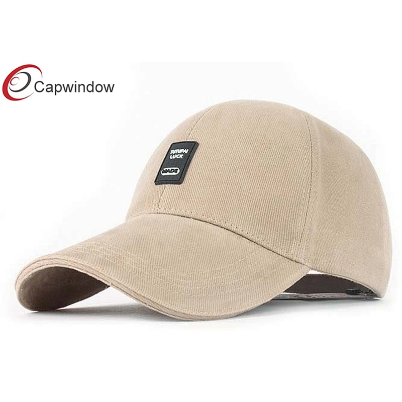 Rubber Patch Logo Washed Heavy Brushed Cotton Twill Golf Baseball Caps