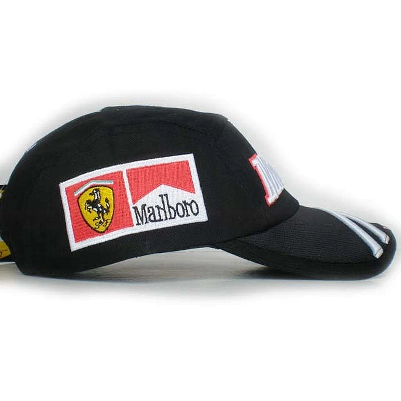 MarIboro 3D Embroidery Racing Baseball Caps With Red Sandwich Peak