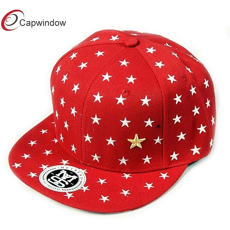 100% Wool Baseball Caps With Allover White 3D Star Embroidery