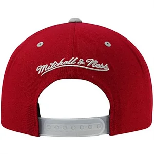 Red and Grey Adjustable Snapback Hat with 3D Embroidery