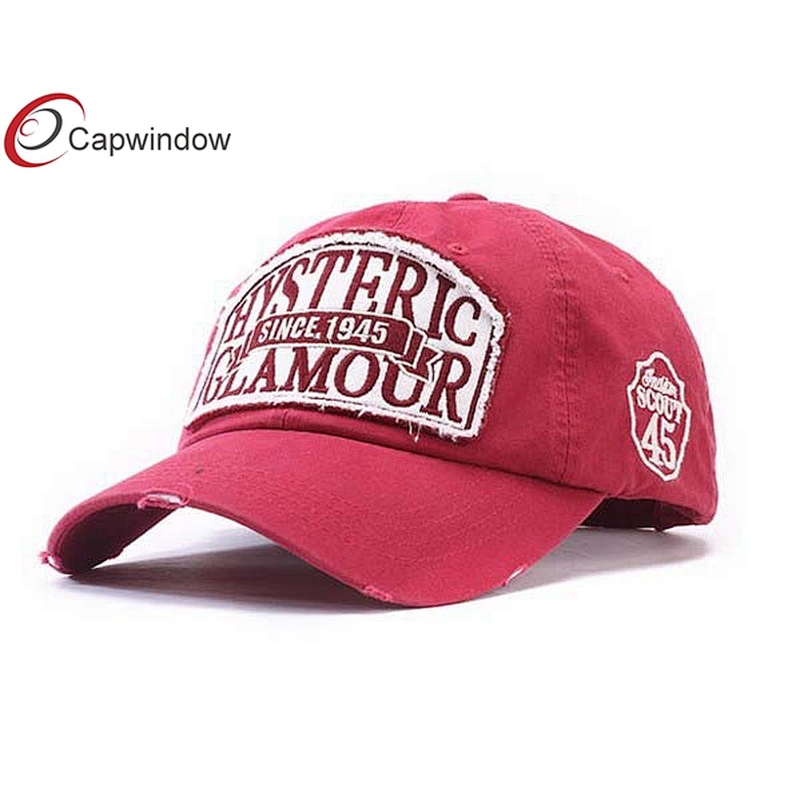 Stone Washed Heavy Brushed Golf Baseball Hats With Applic Embroidery